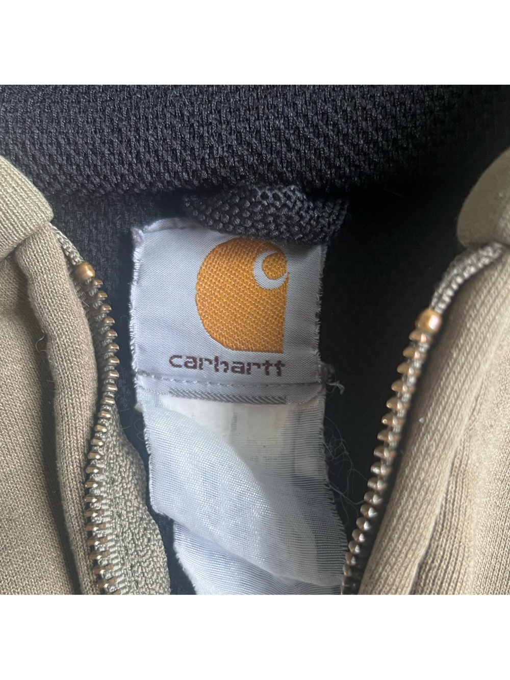 Vintage Carhartt olive green distressed sun faded lined hoodie - Picture 7 of 7